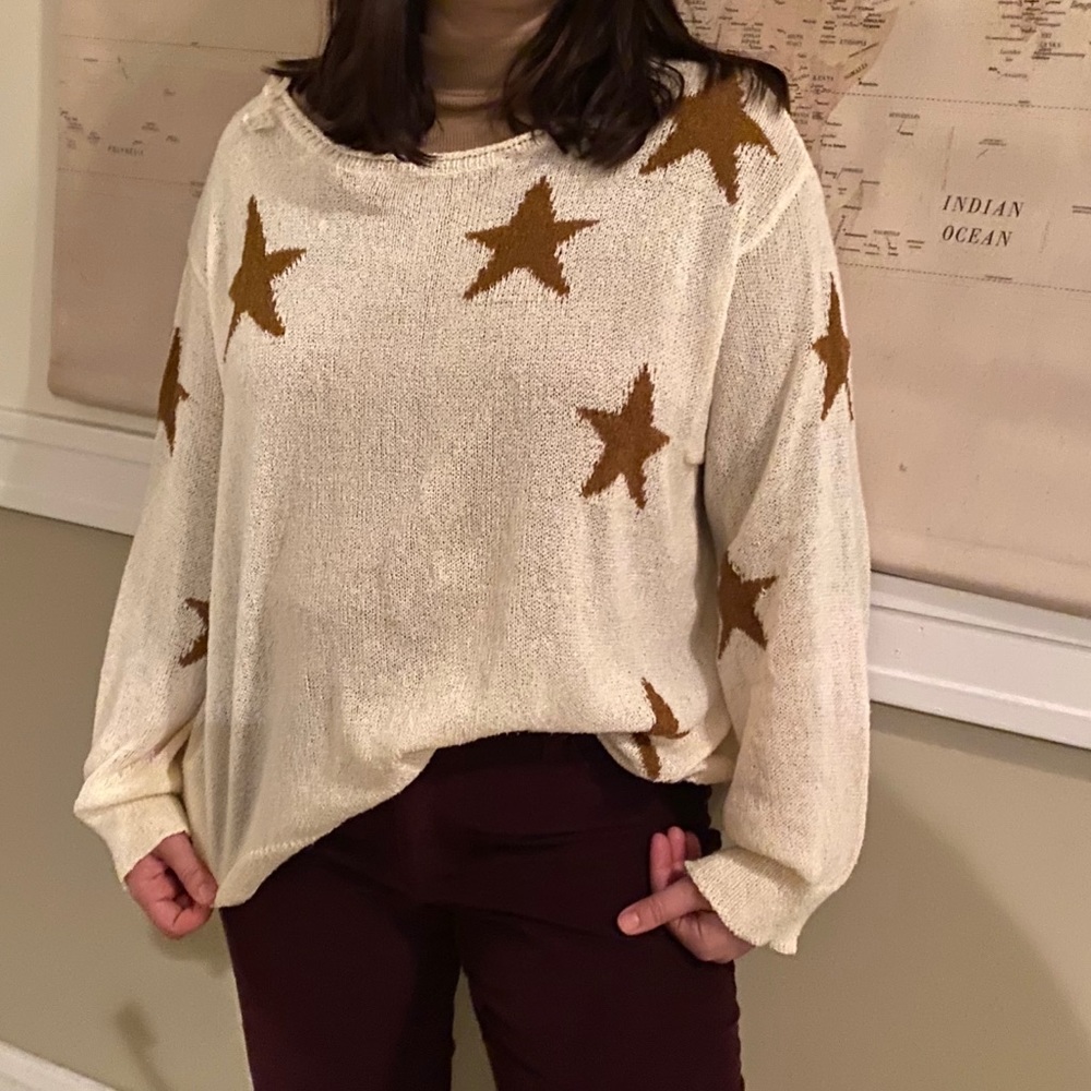 Cream Star Sweater